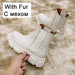 Women Leather Ankle Boots Fashion Platform Warm Fur High Heel Shoes