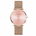 High Quality Women Stainless Steel Mesh Rose Gold Water-Resistant Wristwatch