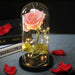 Artificial Eternal Rose LED Light Beauty & The Beast In Glass Cover Home Decor Gift