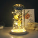 Artificial Eternal Rose LED Light Beauty & The Beast In Glass Cover Home Decor Gift