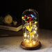Artificial Eternal Rose LED Light Beauty & The Beast In Glass Cover Home Decor Gift