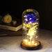 Artificial Eternal Rose LED Light Beauty & The Beast In Glass Cover Home Decor Gift