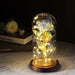 Artificial Eternal Rose LED Light Beauty & The Beast In Glass Cover Home Decor Gift