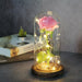 Artificial Eternal Rose LED Light Beauty & The Beast In Glass Cover Home Decor Gift
