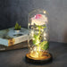 Artificial Eternal Rose LED Light Beauty & The Beast In Glass Cover Home Decor Gift
