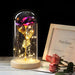 Artificial Eternal Rose LED Light Beauty & The Beast In Glass Cover Home Decor Gift