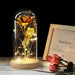Artificial Eternal Rose LED Light Beauty & The Beast In Glass Cover Home Decor Gift