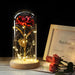 Artificial Eternal Rose LED Light Beauty & The Beast In Glass Cover Home Decor Gift