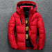 Men Winter Jacket Coat Casual Stand Collar Puffer Thick Hat White Duck Parka