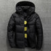 Men Winter Jacket Coat Casual Stand Collar Puffer Thick Hat White Duck Parka