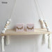 Nordic style Colorful Beads Tassel Wooden Wall Shelf Wall Clapboard Decoration