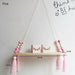 Nordic style Colorful Beads Tassel Wooden Wall Shelf Wall Clapboard Decoration