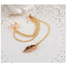 Women Fashion Pendant Earrings Jewelry Ear Clip Leaf Tassel Earrings