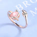 Sterling Silver Women Fashion Jewelry High-Quality Crystal Zircon Fox Ring