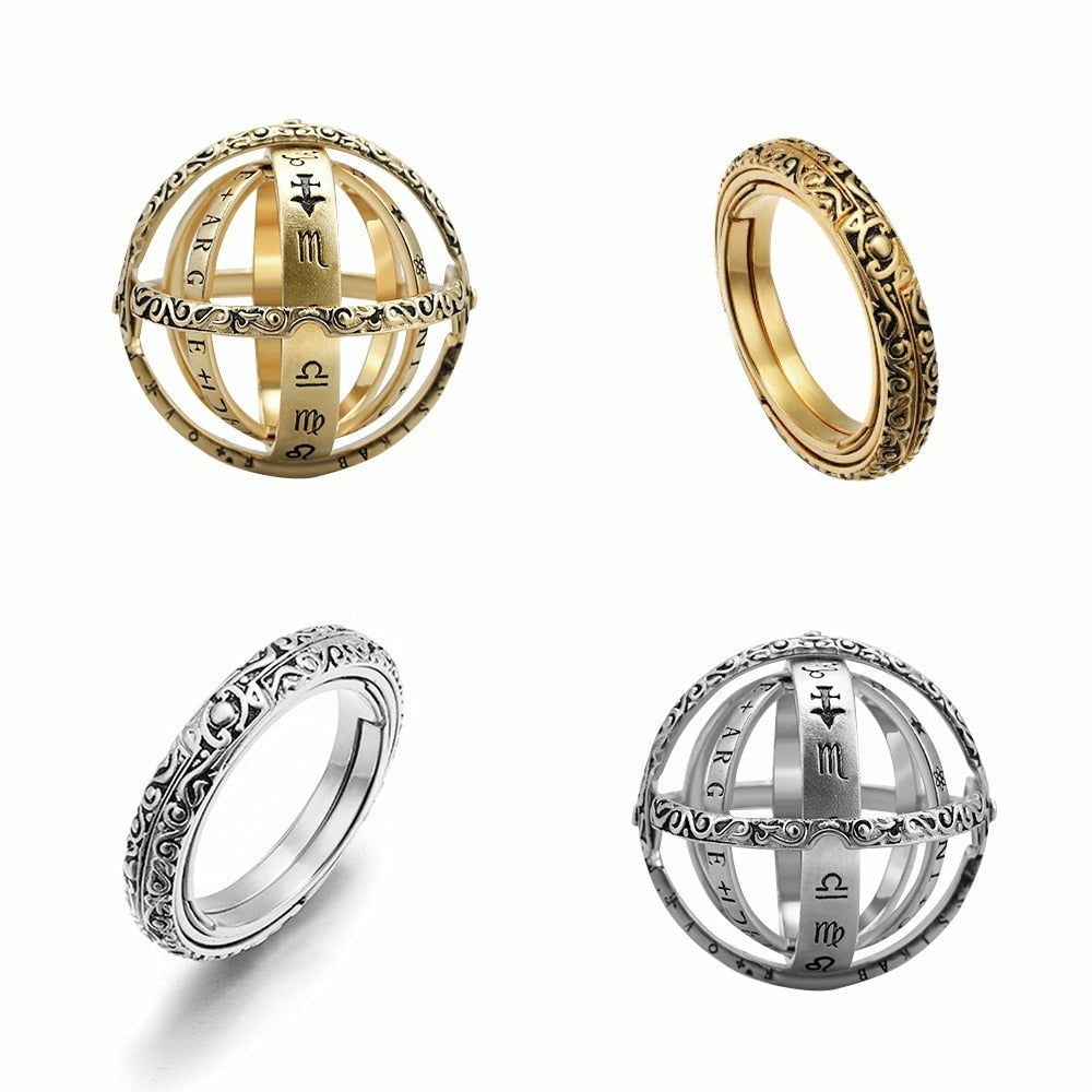 Vintage Astronomical Ball Rings Creative Complex Rotating Cosmic Ring ...