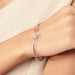 New Fashion Adjustable Crystal Double Heart Bow Cuff Opening Bracelet Women Jewelry