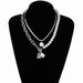 Fashion 2 Layers Pearls Geometric Pendants Necklaces Women Designer Gold Jewelry