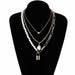 Fashion 2 Layers Pearls Geometric Pendants Necklaces Women Designer Gold Jewelry