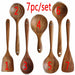 7pcs/set  Teak Natural Wood Utensils Special Nano Skimmer Cooking Tool Set