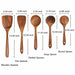7pcs/set  Teak Natural Wood Utensils Special Nano Skimmer Cooking Tool Set