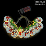 Christmas Snowman Snowflake Led  String Lights Home Party Decor Ornaments