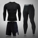 Sportswear Skin-Tight Inner Tracksuits Sets Men's Clothing 2 Pieces Sports Set