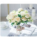 Artificial White Rose Flowers Silk Wedding Decorative Flower Bouquet Home Decor