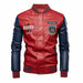 Leather Jacket Men Bomber Baseball Jacket Biker PU Faux Leather Slim Fit Jackets