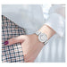 Women Fashion Diamond Wristwatches Stainless Steel Silver Mesh Strap Quartz Watches