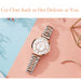 Women Fashion Diamond Wristwatches Stainless Steel Silver Mesh Strap Quartz Watches