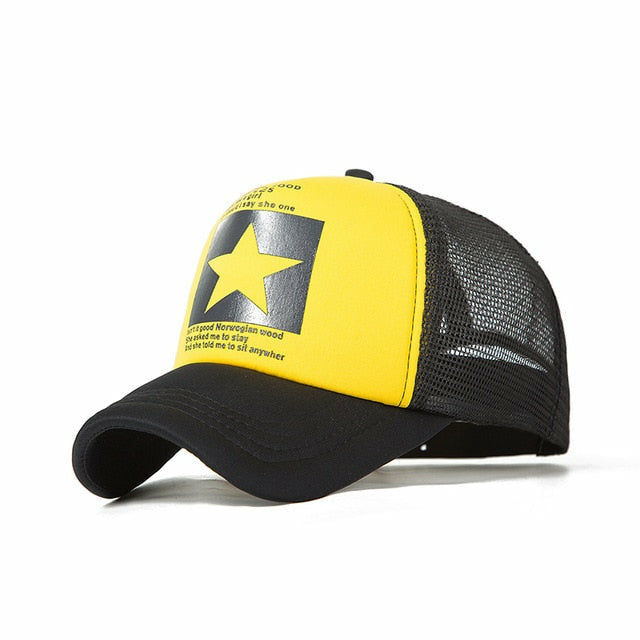 Baseball Cap Five-Pointed Star Mesh Caps Men Women Breathable Caps ...