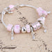 Pink Crystal Charm 925 Sterling Silver Bracelets Women Designer Murano Beads Jewelry