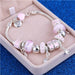 Pink Crystal Charm 925 Sterling Silver Bracelets Women Designer Murano Beads Jewelry