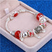 Pink Crystal Charm 925 Sterling Silver Bracelets Women Designer Murano Beads Jewelry