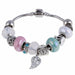 Pink Crystal Charm 925 Sterling Silver Bracelets Women Designer Murano Beads Jewelry