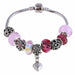 Pink Crystal Charm 925 Sterling Silver Bracelets Women Designer Murano Beads Jewelry