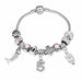 Pink Crystal Charm 925 Sterling Silver Bracelets Women Designer Murano Beads Jewelry