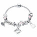 Pink Crystal Charm 925 Sterling Silver Bracelets Women Designer Murano Beads Jewelry