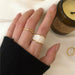 Sterling Silver French Vintage Inlaid Gold Rim Irregular Fashion Couple Rings