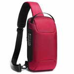 Anti-Thief Cross-Body Backpack Waterproof USB Charging Shoulder Bags