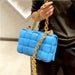 Women Cross-Body Bag Weave Flap Quality Leather Thick Chain Shoulder Handbag