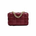 Women Cross-Body Bag Weave Flap Quality Leather Thick Chain Shoulder Handbag