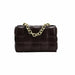 Women Cross-Body Bag Weave Flap Quality Leather Thick Chain Shoulder Handbag