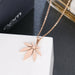 Stainless Steel Necklace Women Maple Leaf Choker Pendant Necklace Jewelry