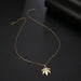 Stainless Steel Necklace Women Maple Leaf Choker Pendant Necklace Jewelry