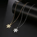 Stainless Steel Necklace Women Maple Leaf Choker Pendant Necklace Jewelry