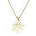 Stainless Steel Necklace Women Maple Leaf Choker Pendant Necklace Jewelry