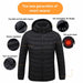 Men Winter Warm USB Heating Jackets Smart Thermostat Hooded Waterproof Jackets