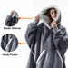 Oversized Hoody Blanket Winter Sweatshirt Hoodies Fleece Blanket With Sleeves