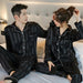 Luxury Pajama Suit Imitation Silk Pajamas Couple Sleepwear Men & Women Nightwear